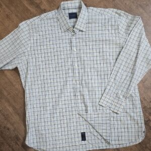 CALDER Calmer Men's Casual Plaid Shirt in Yellow and Blue XXL